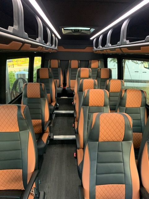 orange and black shuttle interiors