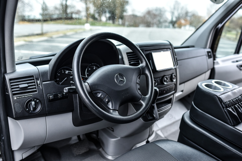 a black vehicle interior